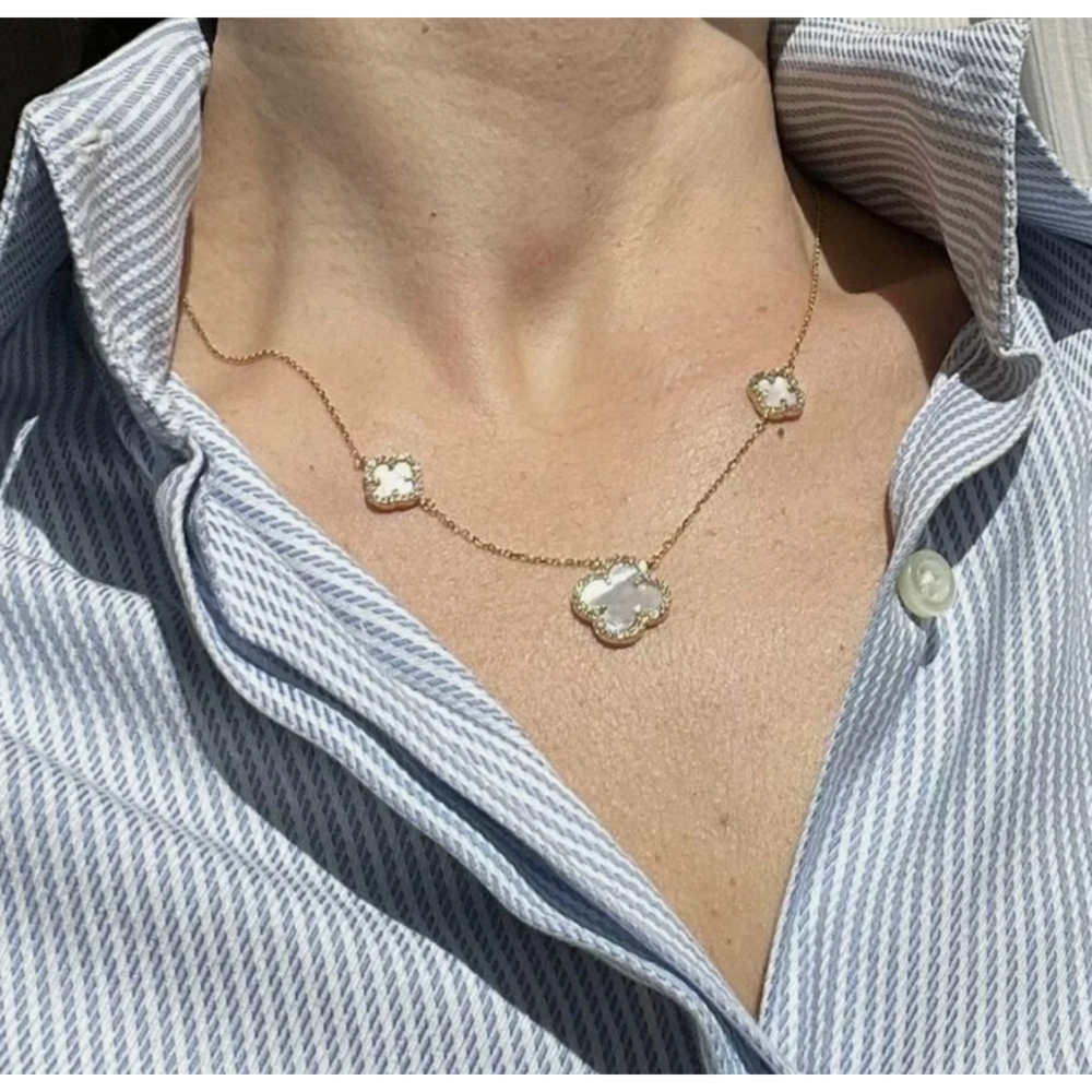 18k gold over sterling silver clover alhmbra